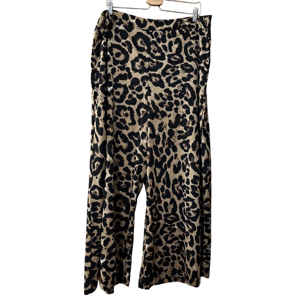 Non Stretch Wide Leg Cheetah Pants - Size 3X Curve